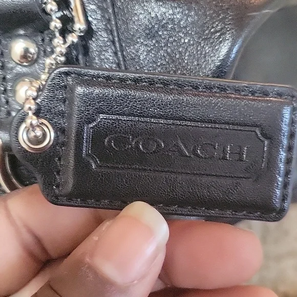 Black Leather Coach Bag. - Picture 6 of 12